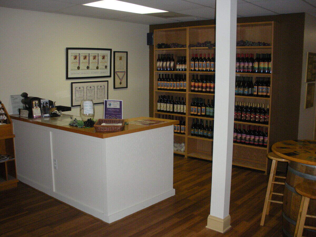 The sale counter at Island Winery on Hilton Head.