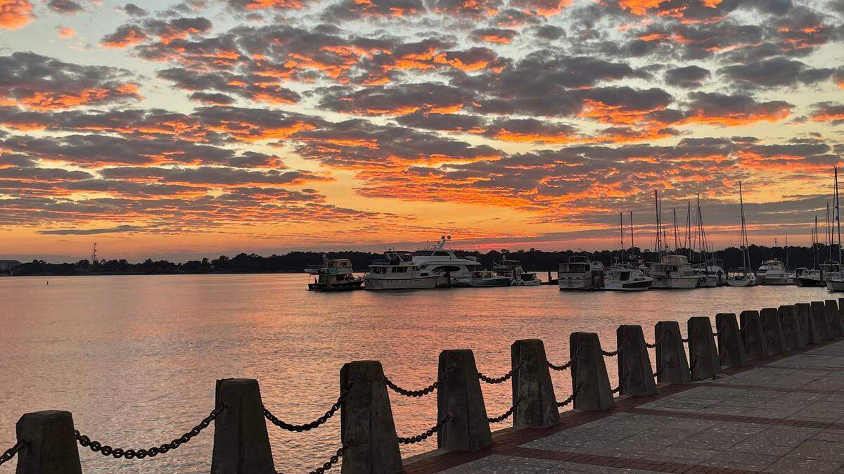 Tom Lamprecht (aka “Mr. Beaufort Chalkboard”) took this sunset photo at Waterfront Park in Beaufort. 