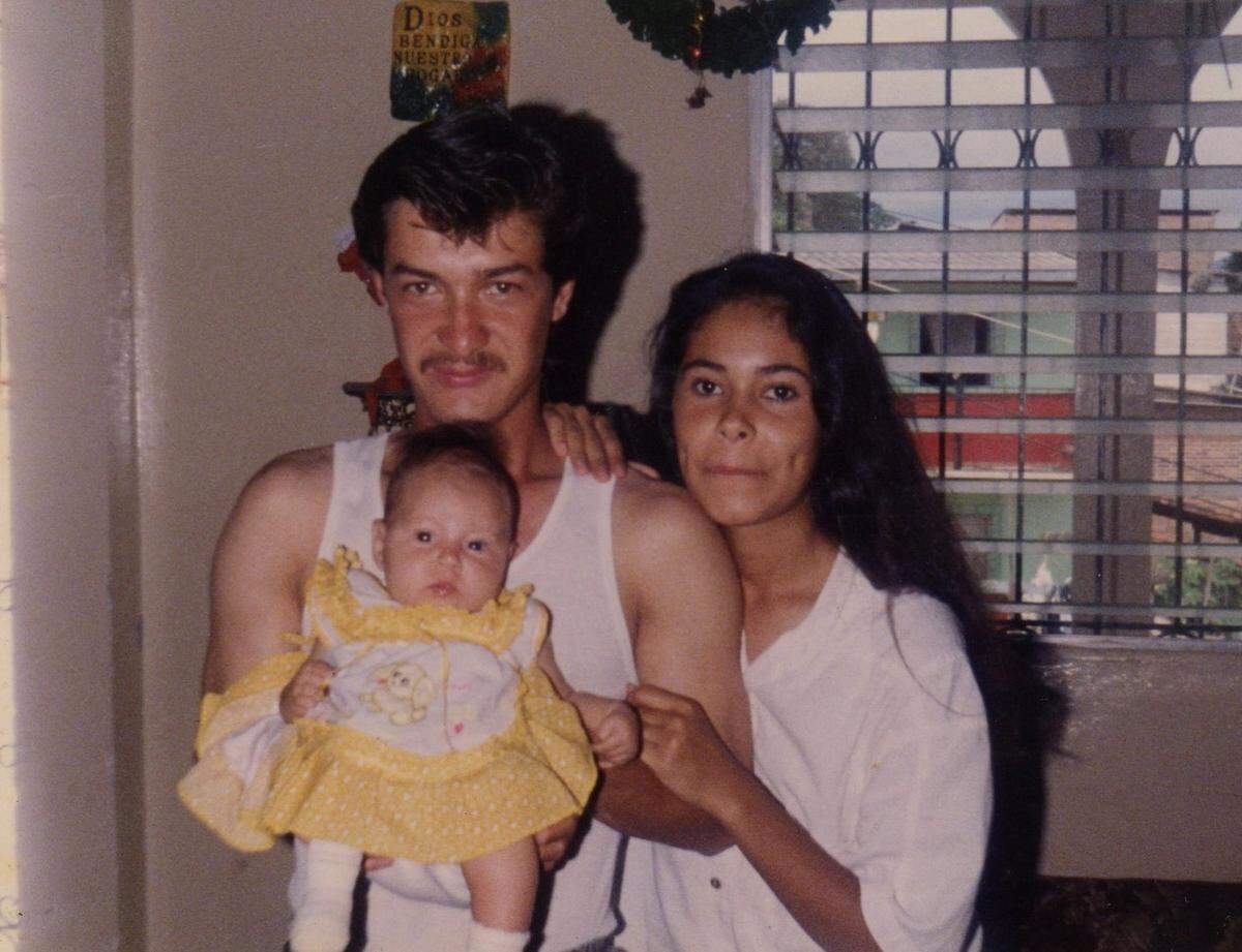 Hector Bueso at 20 years old with his younger sister, Ruth Bueso, and their niece before his move to Savannah, Georgia.