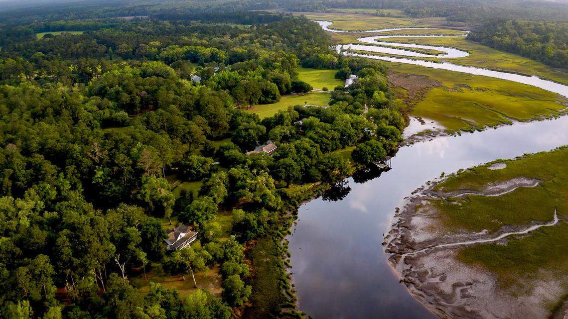 An aerial view of the 4,409-acre Gregorie Neck property that The Nature Conservancy purchased for $35 million in February 2024. The conservancy said it will work with the Open Land Trust to place the property under a conservation easement.