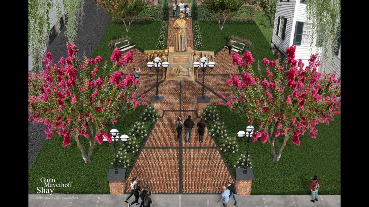 A rendering of the planned Harriet Tubman monument at Tabernacle Baptist Church in Beaufort.