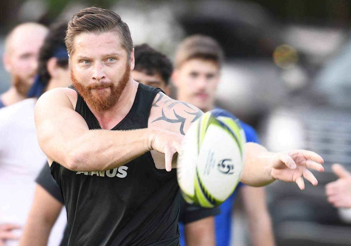 James Rodgers, 34 capped a storied career with time playing for the The Royal Navy Rugby Union. During the squads first practice, Rodgers both ran several of the skill development drills while completing his reps as well.