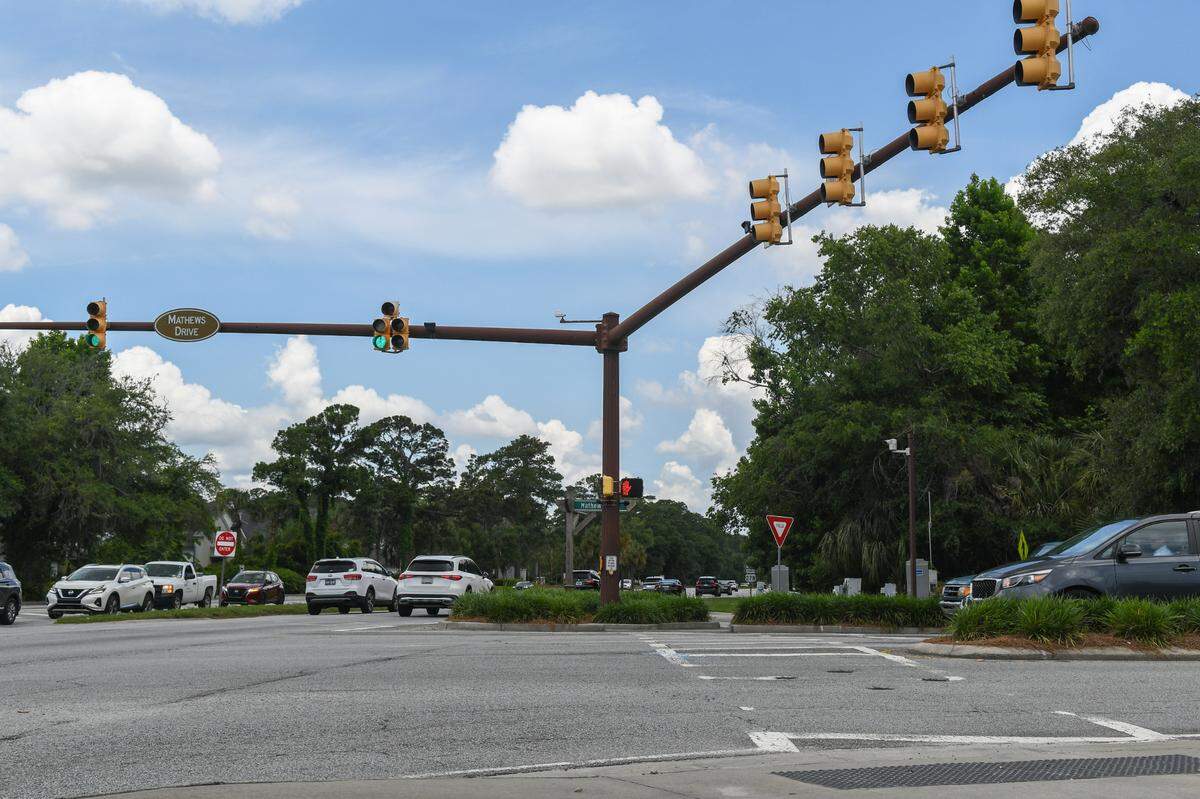 One of 25 intersections on the island, the traffic lights at Mathews Drive and William Hilton Parkway have an adaptive signal system that utilizes microwave radar sensors, high-resolution cameras and thermal imaging cameras for pedestrian safety in a system primarily designed to efficiently get cars on and off Hilton Head Island.