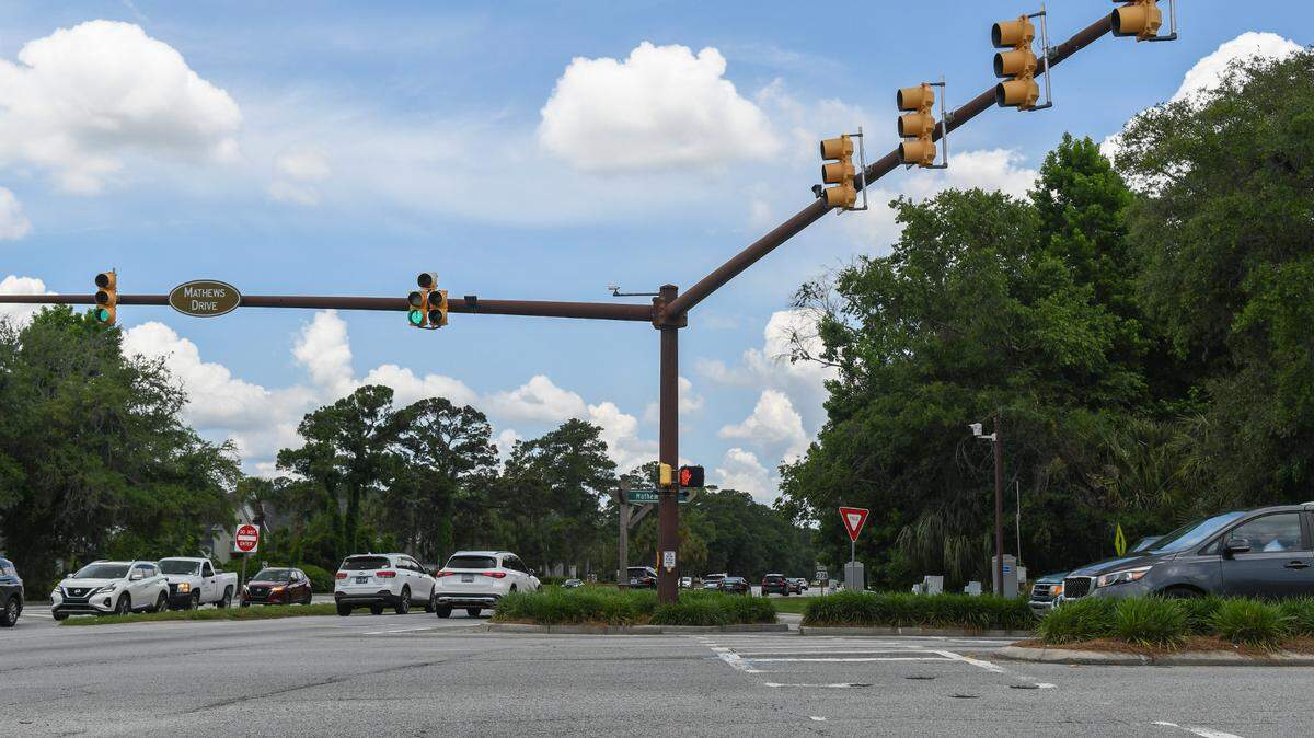 One of 25 intersections on the island, the traffic lights at Mathews Drive and William Hilton Parkway have an adaptive signal system that utilizes microwave radar sensors, high-resolution cameras and thermal imaging cameras for pedestrian safety in a system primarily designed to efficiently get cars on and off Hilton Head Island.