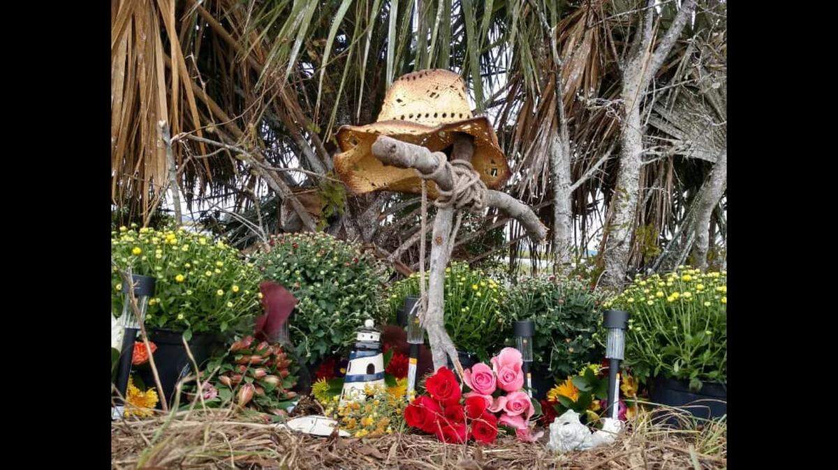 A memorial set up for Dustin Everidge, 24, along U.S. 278. He died in a car crash on October 8 while on his way to work on Hilton Head Island.