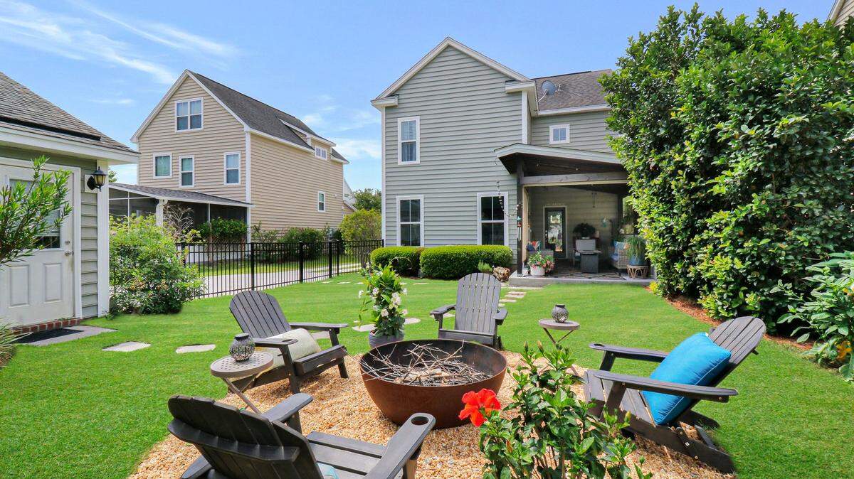The home is in the Parkside neighborhood, and it has a backyard and covered porch.