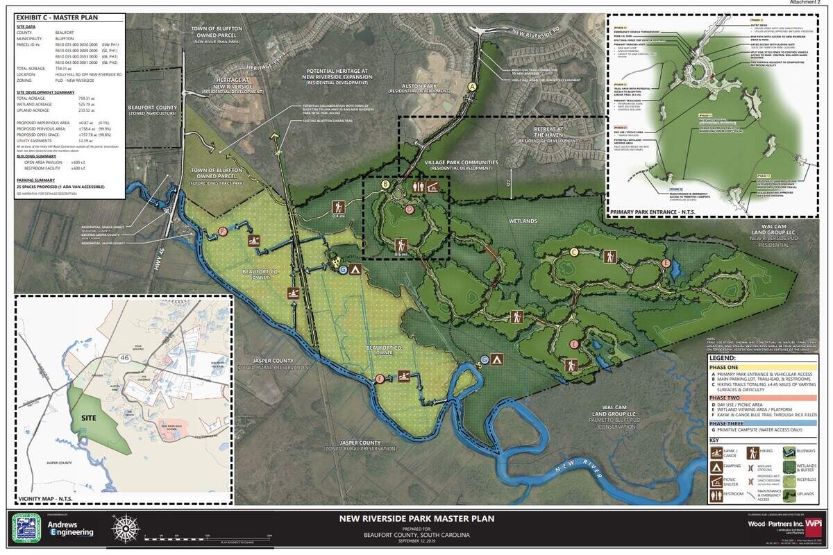 The Town of Bluffton has approved the initial master plan for the New Riverside Park.