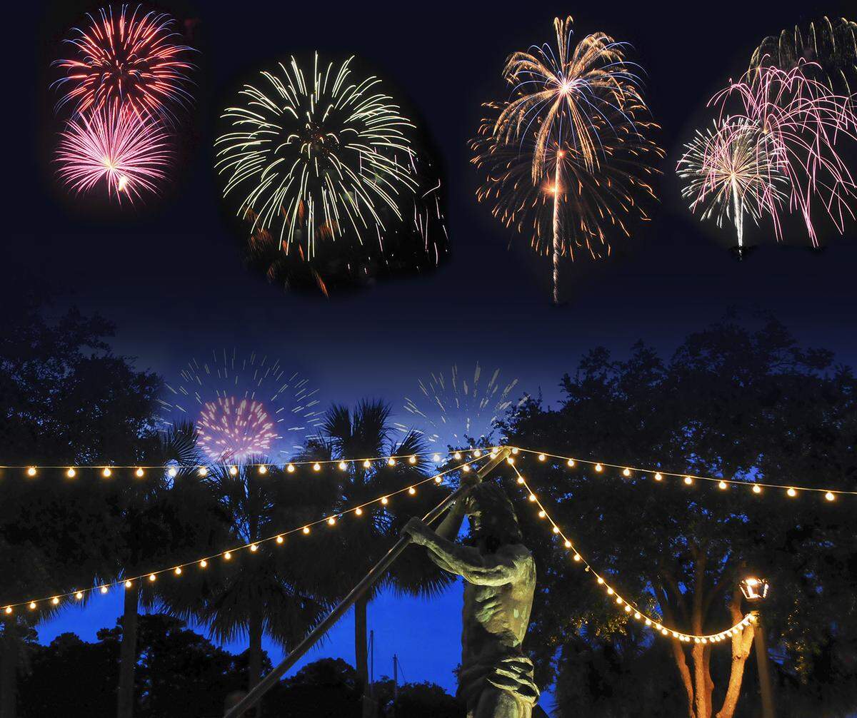 The fireworks at Shelter Cove Harbour and Marina.