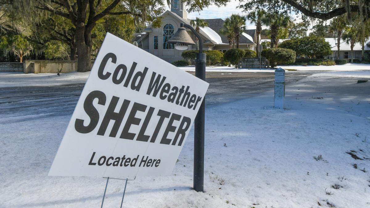 Sea Island Presbyterian Church, located at 81 Lady’s Island Drive, was a cold weather shelter during the 2025 snow, pictured here. The church is also opening its doors to people who need warmth in anticipation of record colds this weekend.