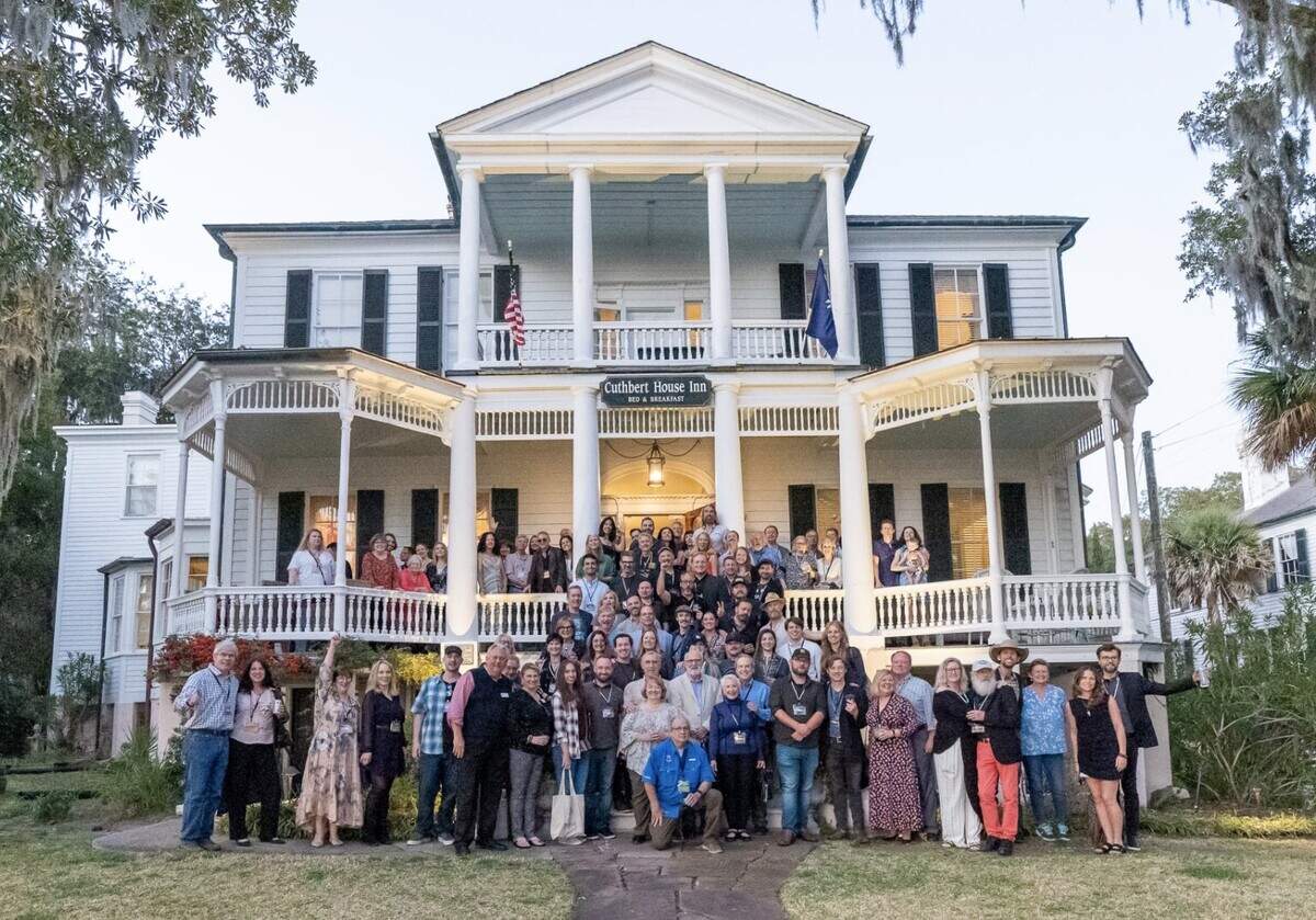 Filmmakers gather for a reception at the Cuthbert House Inn during the six-day Beaufort International Film Festival.