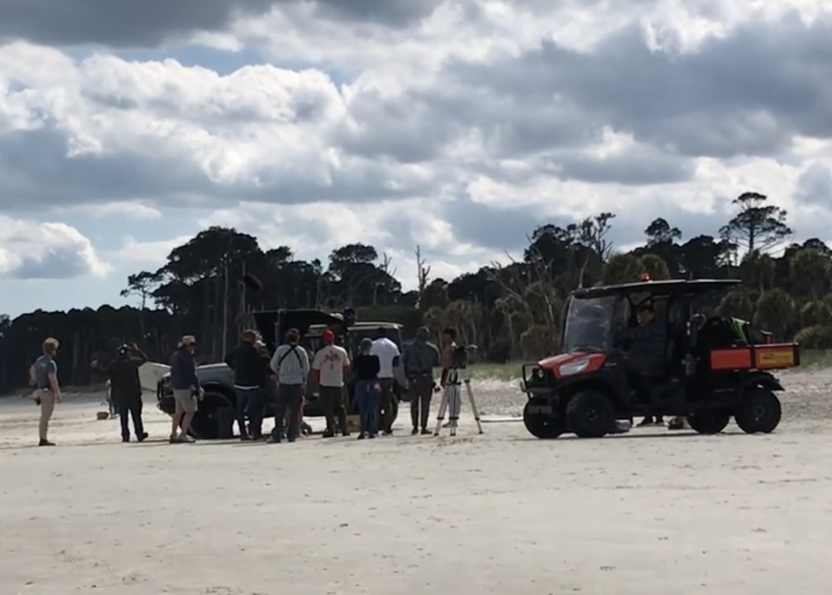 Production crews for the popular teen drama series “Outer Banks” gather on a north-end beach at Hunting Island State Park to film the show’s upcoming fourth season.