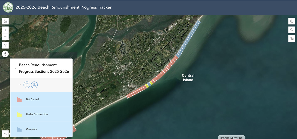 Areas highlighted in yellow and red are either currently under construction or will begin seeing work in the coming months.