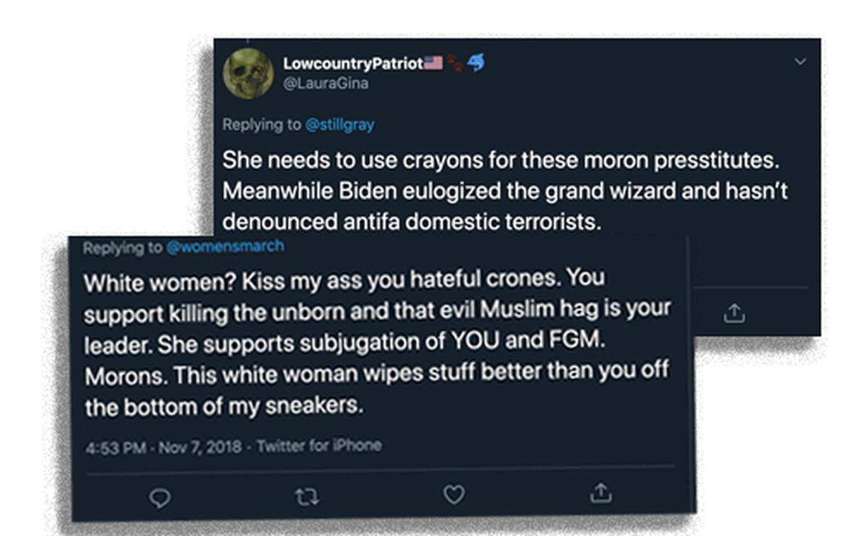 A screenshot of tweets from the @LauraGina account.