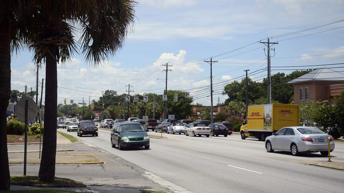 Traffic as seen at the intersection of Robert Smalls Parkway and Boundary Street in Beaufort the afternoon of June 11, 2014.