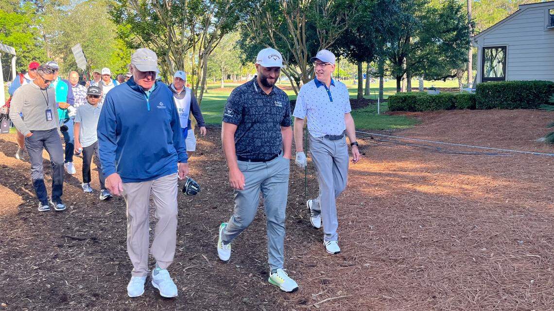 Golfer gets to hear about Rahm’s Masters play at Heritage Pro-Am. ‘Incredible champion’