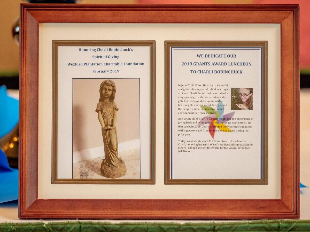 A rendering of the statue placed in Yacht Cove to honor Charli Bobinchuck, an 11-year-old girl who was struck and killed by a car on U.S. 278 in June 2018.