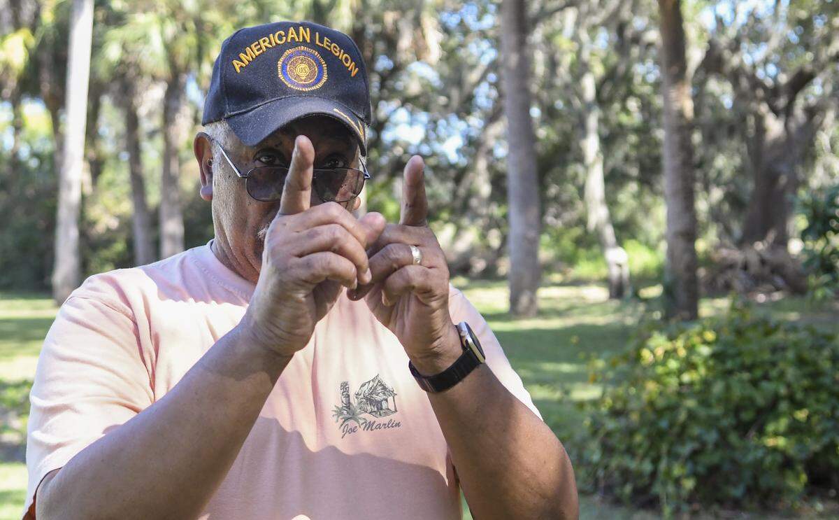 Hilton Head Island resident Arthur Champen stands in his backyard located off Squire Pope Road in 2019. He is self-assured that the cost for alternative routes that place a flyover bridge through a marsh behind his home would be too expensive for the S.C. Department of Transportation to undertake. Here, he explains how close the flyover would be to his home.