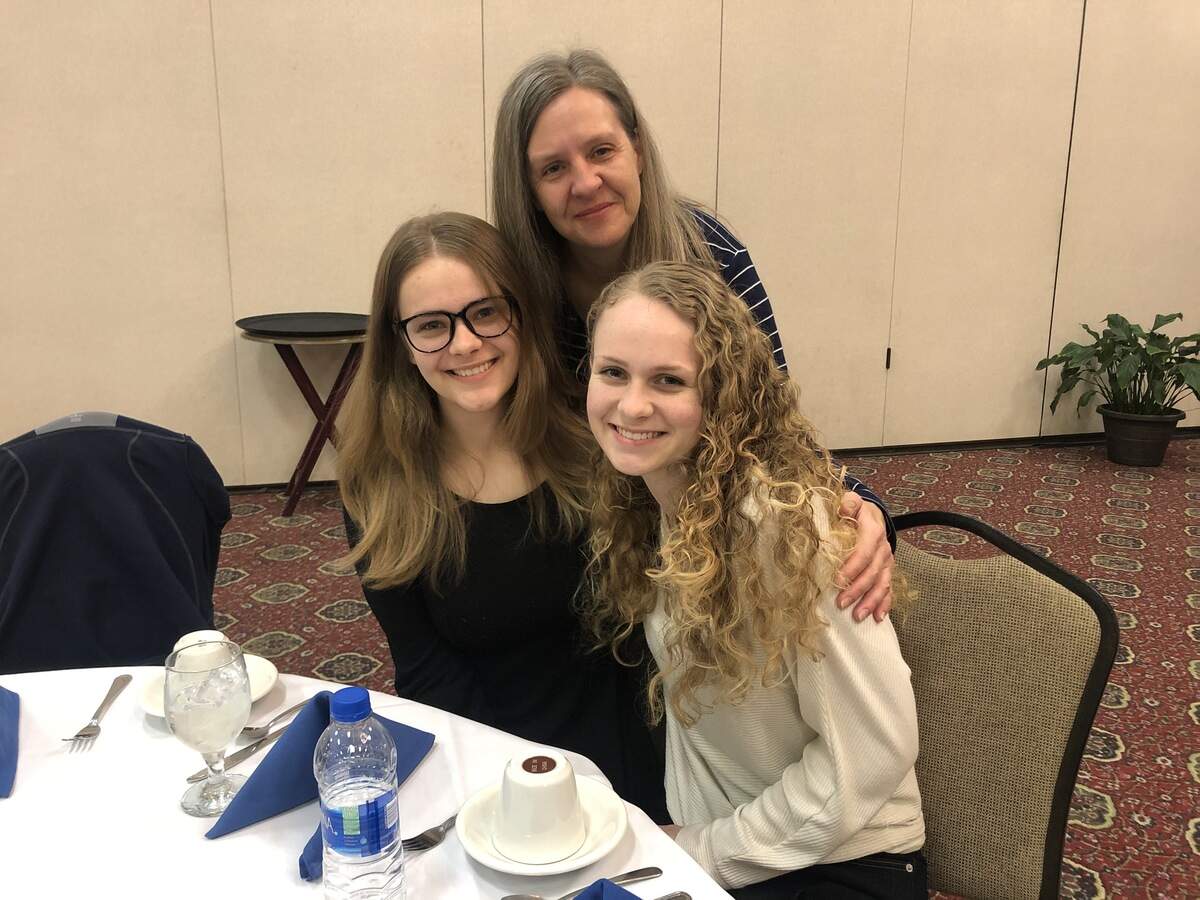 Hannah Chalfant (left), Pamela Ahearn-Chalfant (center) and Kate Chalfant at Tom Steyer’s meet and greet on Hilton Head Monday morning. Hannah is a student at USCB and Kate and Pamela are visiting from Columbia.