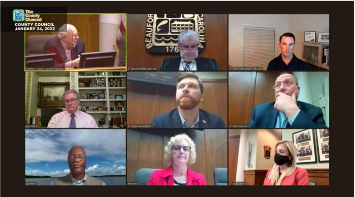 screenshot of January 24, 2022 council meeting