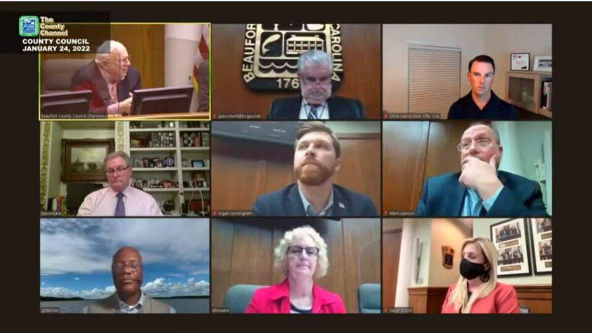 screenshot of January 24, 2022 council meeting
