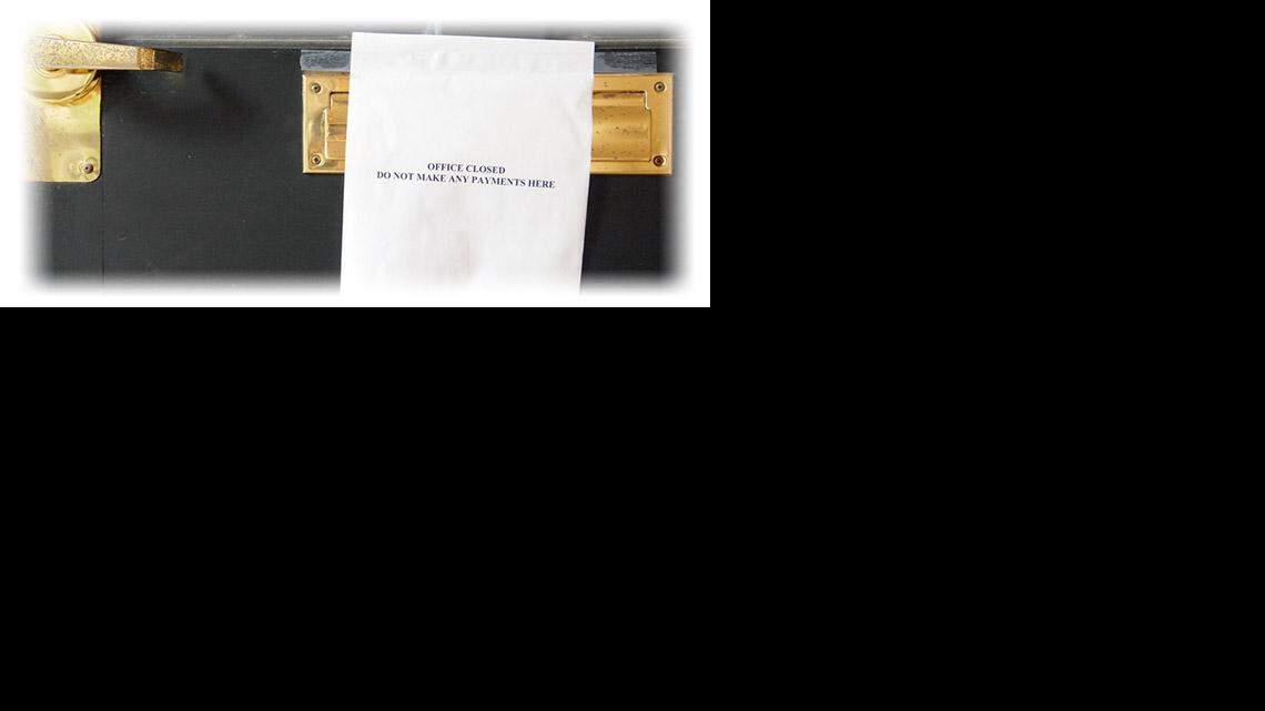 The door at Property Administrators Inc.'s offices at Shelter Cove