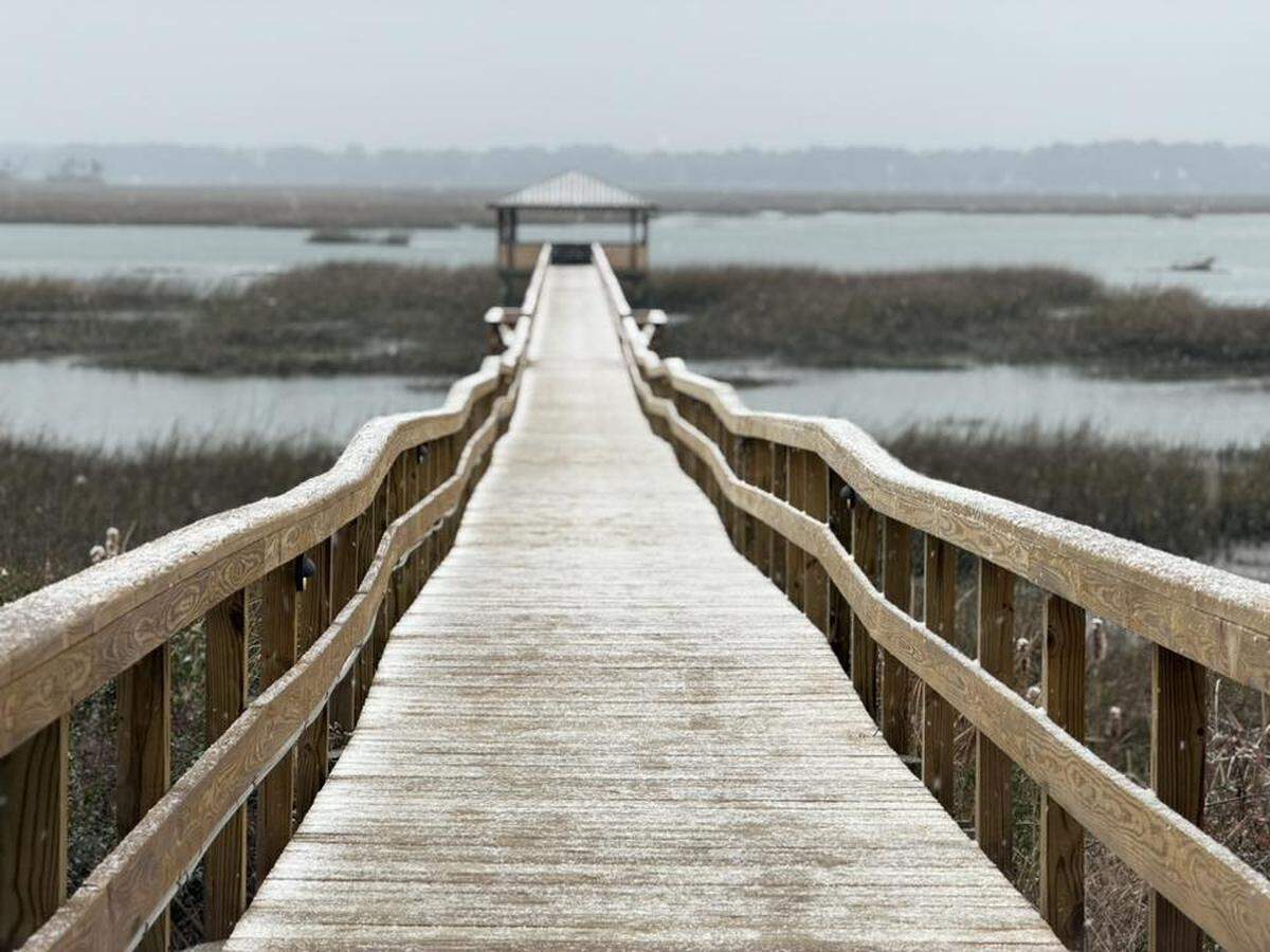 Kate Ray submitted this photo of a snow dappled dock in Beaufort, S.C.