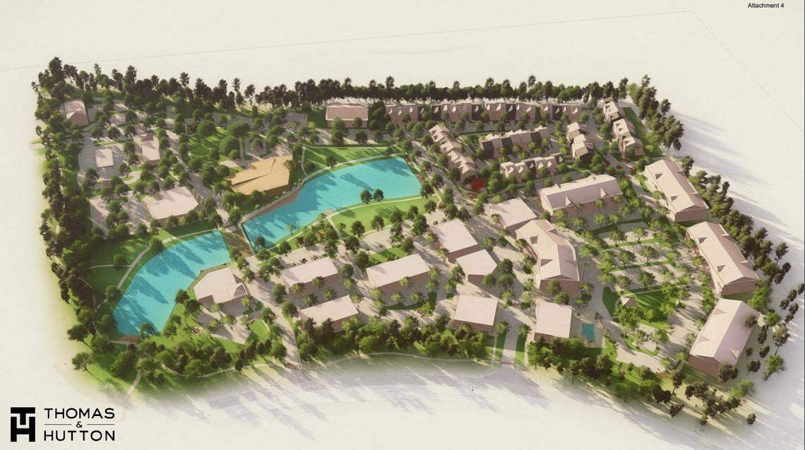 Renderings of the planned New Riverside Village in Bluffton. 