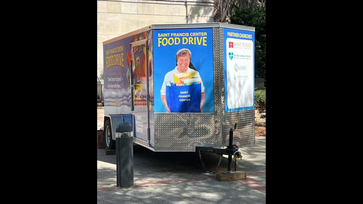 Sister Canice leads St. Francis Center, which feeds the hungry in northern Beaufort County. A food collection trailer, which features a photo of Sister Canice, often can be found at area churches that collect food for delivery to the St. Helena Island-based charity.
