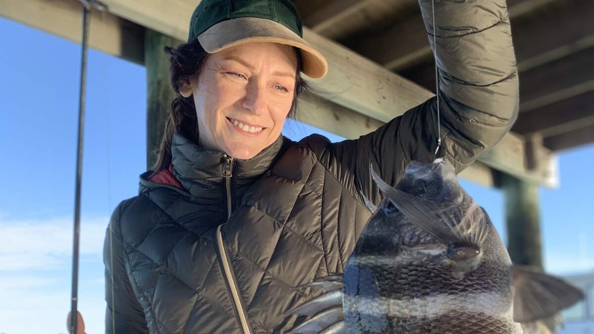 Lydia Inglett with huge sheepshead.