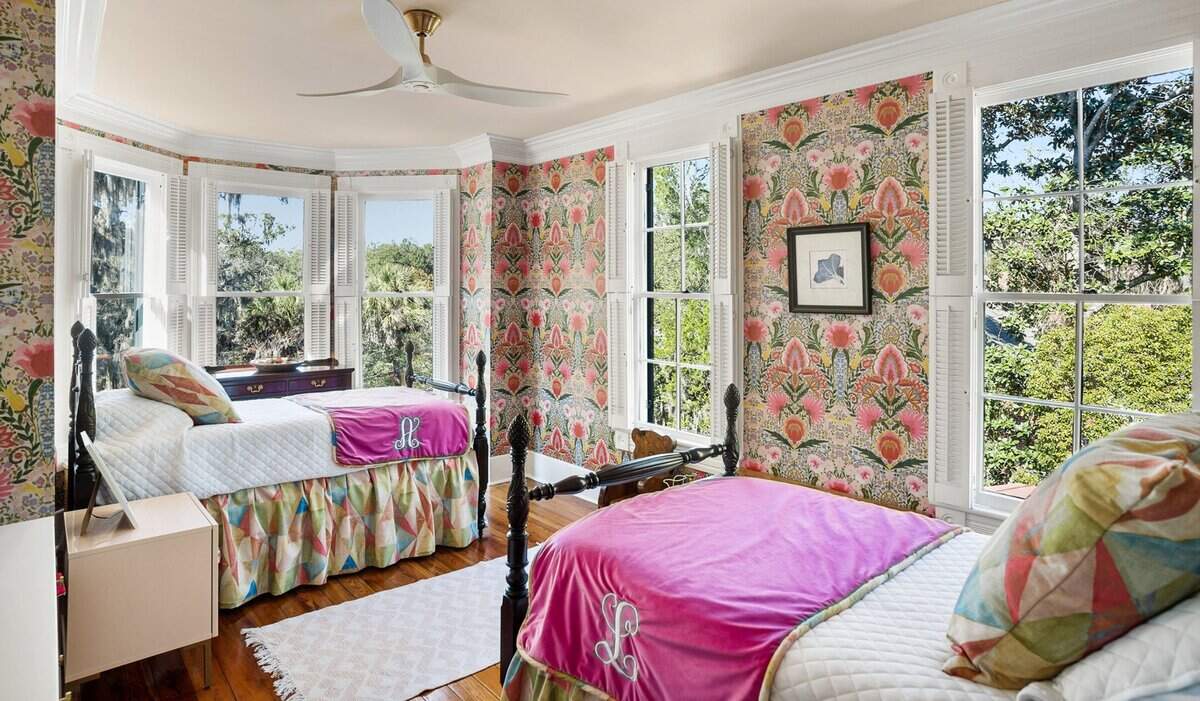 One of the three upstairs bedrooms.