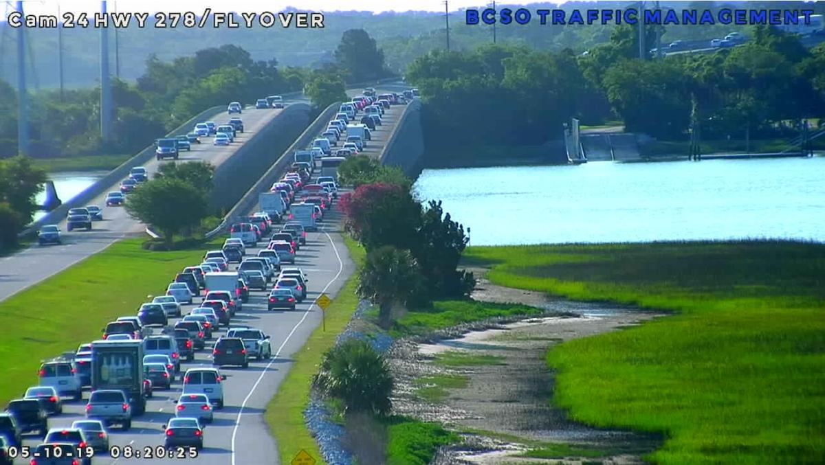 Traffic to Hilton Head Island on the morning of Friday, May 10. A collision at the base of the bridge can cause massive backups that stretch far into Bluffton.