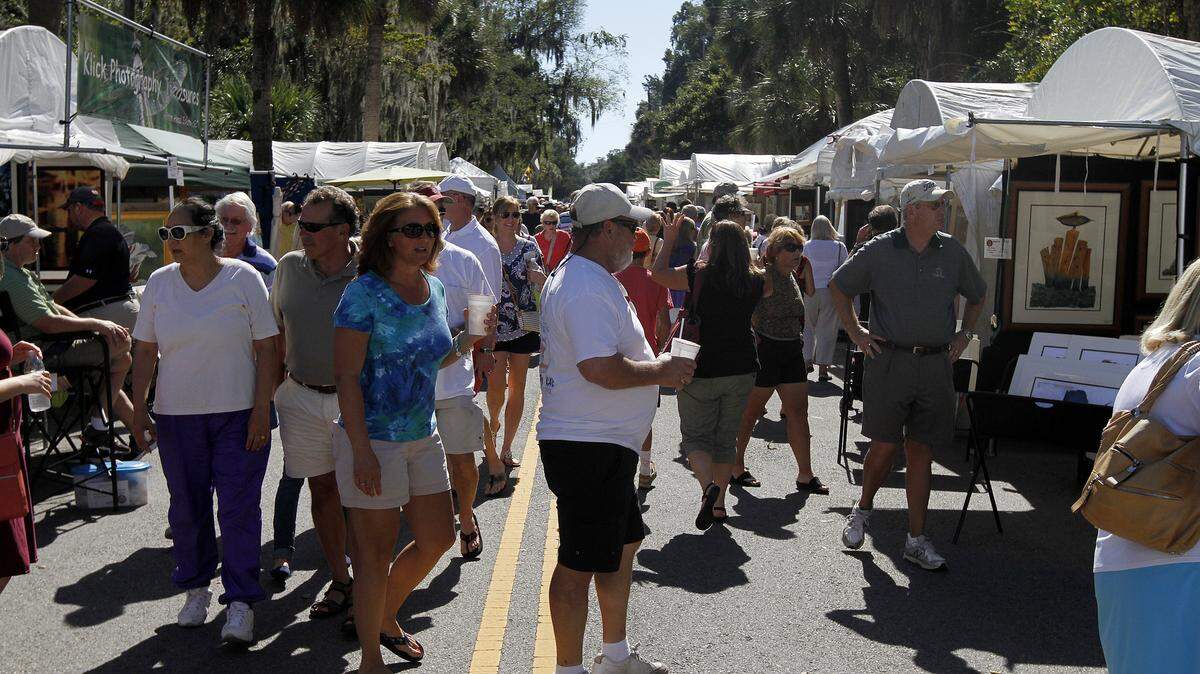 The Art & Seafood Street Fest  in Historic District Bluffton on October 18, 2014.