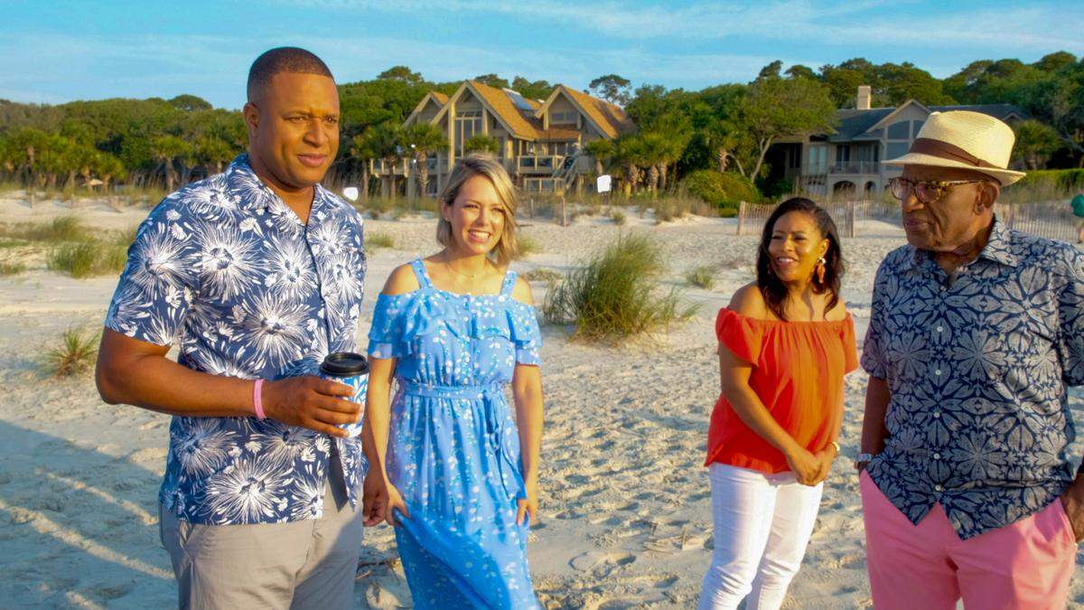 Co-hosts of Today’s 3rd Hour from left Craig Melvin, Dylan Dreyer, Sheinelle Jones and Al Roker for a live taping of the show on May 20, 2022 on Hilton Head Island.