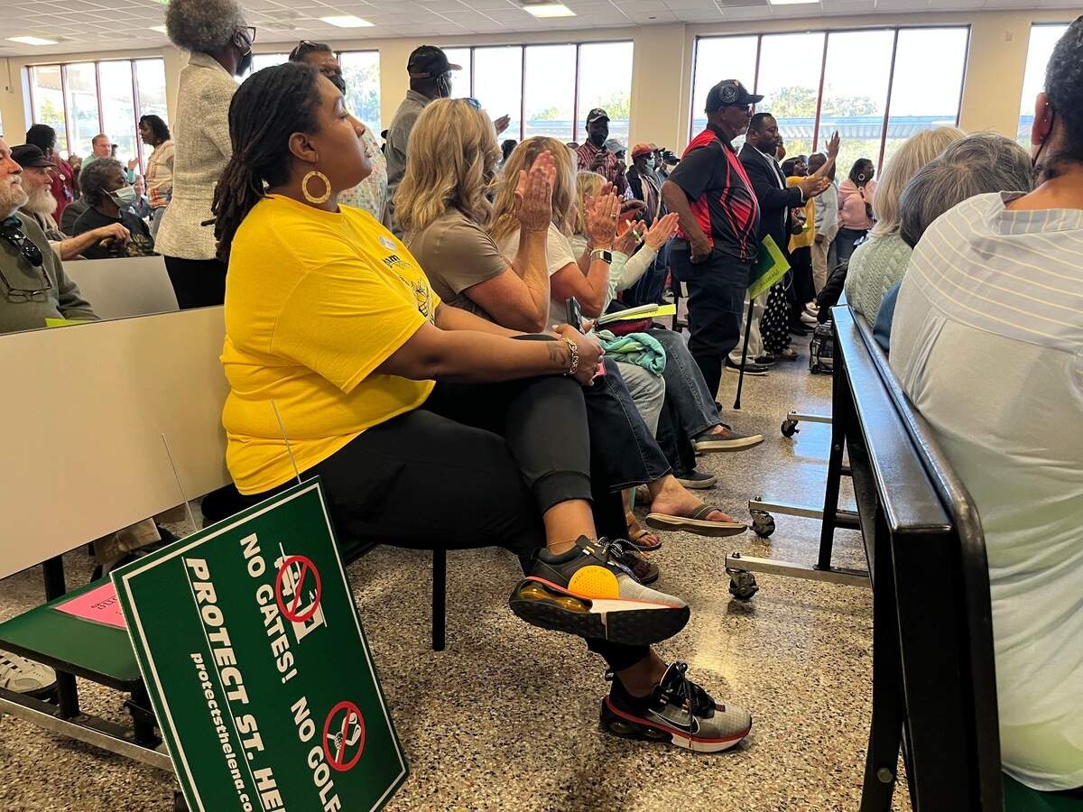 Amanda Jackson was one of 450 people who attended a rally Thursday against pending development on St. Helena Island.