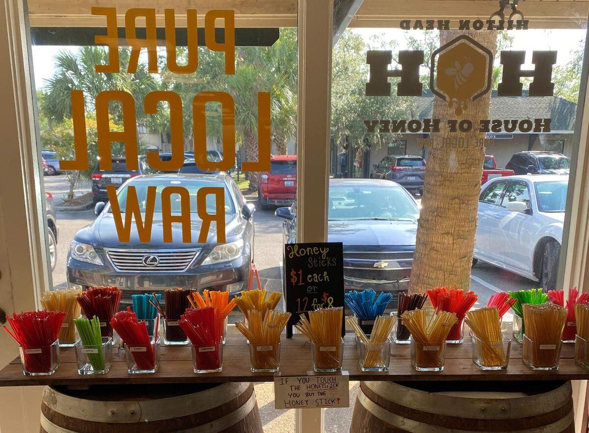 House of Honey in Coligny Plaza on Hilton Head sells 30 different honey sticks.