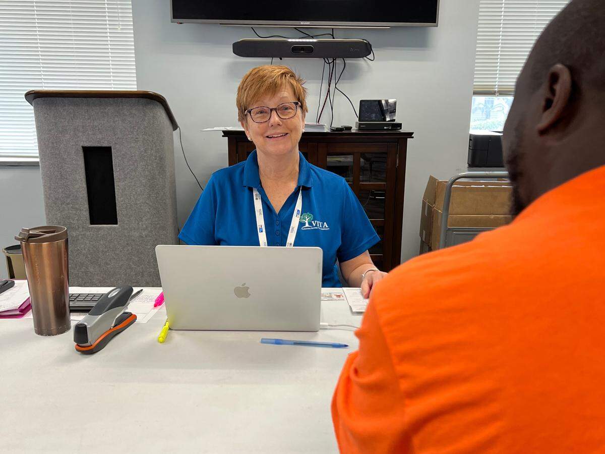 A Volunteer Income Tax Assistance worker prepares tax forms at the Beaufort County library. VITA will prepare individual tax returns for those who qualify at various Lowcountry locations until April 15.