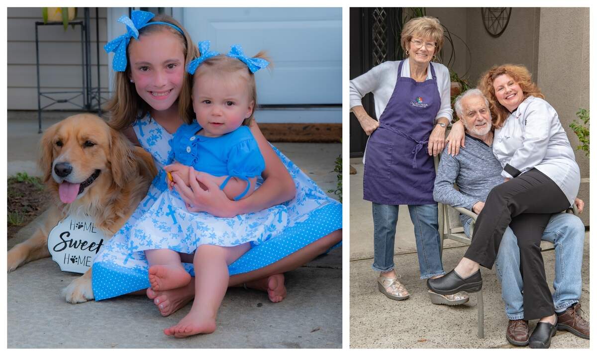 These photos are two taken by Lucy Rosen as part of The Front Porch Project in Beaufort County. The photos are taken from a safe distance and, in exchange, families make a donation to charity.