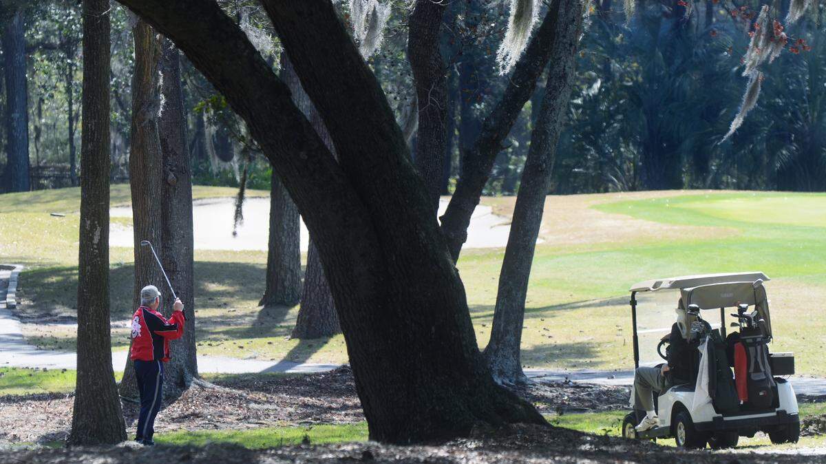 A golfer plays the 11th hole of the Planters Row course on Hilton Head Island on Thursday. The Town of Hilton Head Island recently announced it purchased a portion of the course, but has no plans to make changes for at least two years.