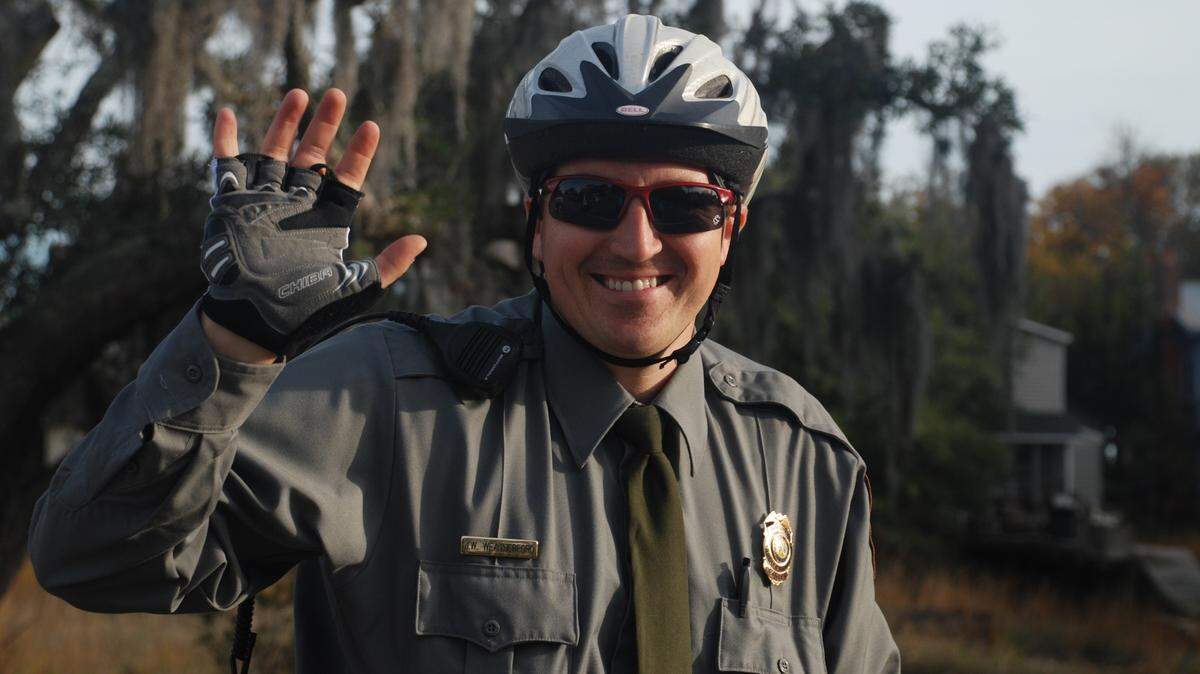 Hunting Island Park Manager J.W. Weatherford on the job.