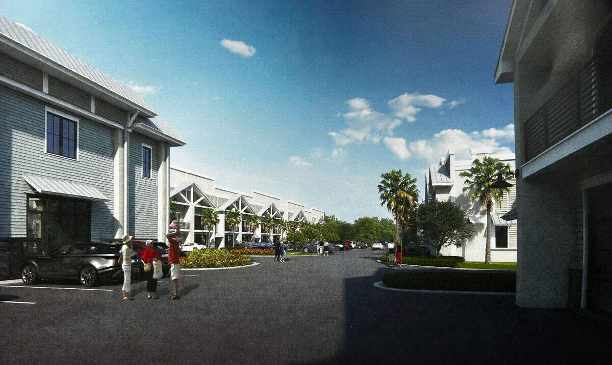 This conceptual rendering shows what CarVillage will look like from the street level.