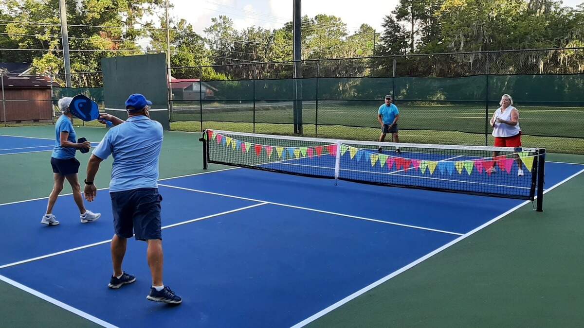 Hilton Head has drafted plans to build a 20 pickleball courts at Crossings Park. File photo: People play pickleball at Southside Park in Beaufort.