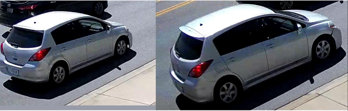 Beaufort Police Department investigators are looking for this vehicle, a 2010-2012 Nissan Versa, seen in the area where a woman was shot while jogging Wednesday.