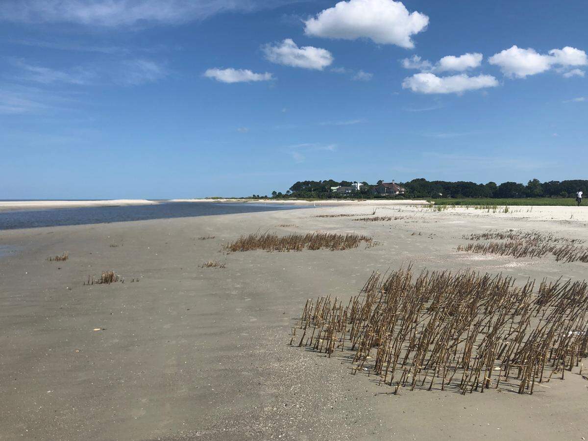 The opening to Fish Haul Creek on Hilton Head Island’s north end. The tidal creek separates Mitchelville and Port Royal Plantation. At high tide, the creek is impassable. At low tide, it’s a quick dip through the water to get to the other side.