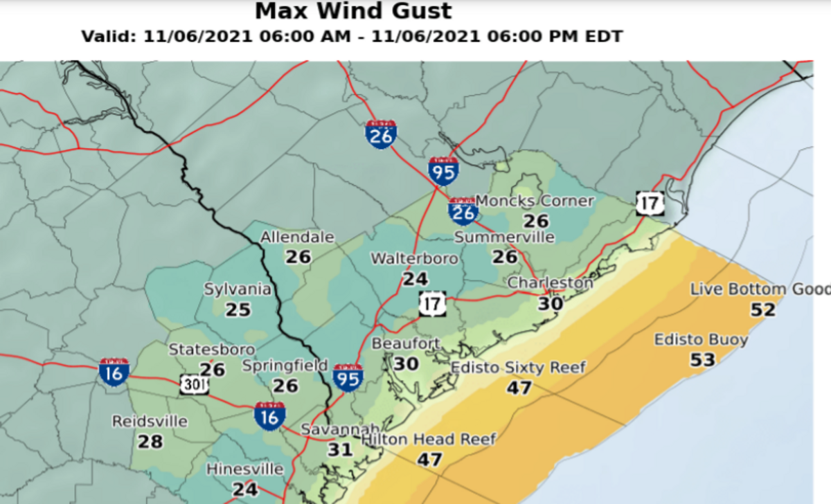 High wind gust are expected this weekend.