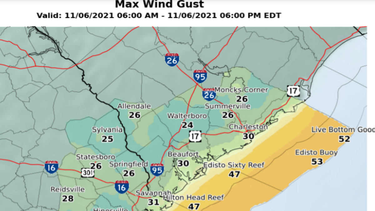 High wind gust are expected this weekend.