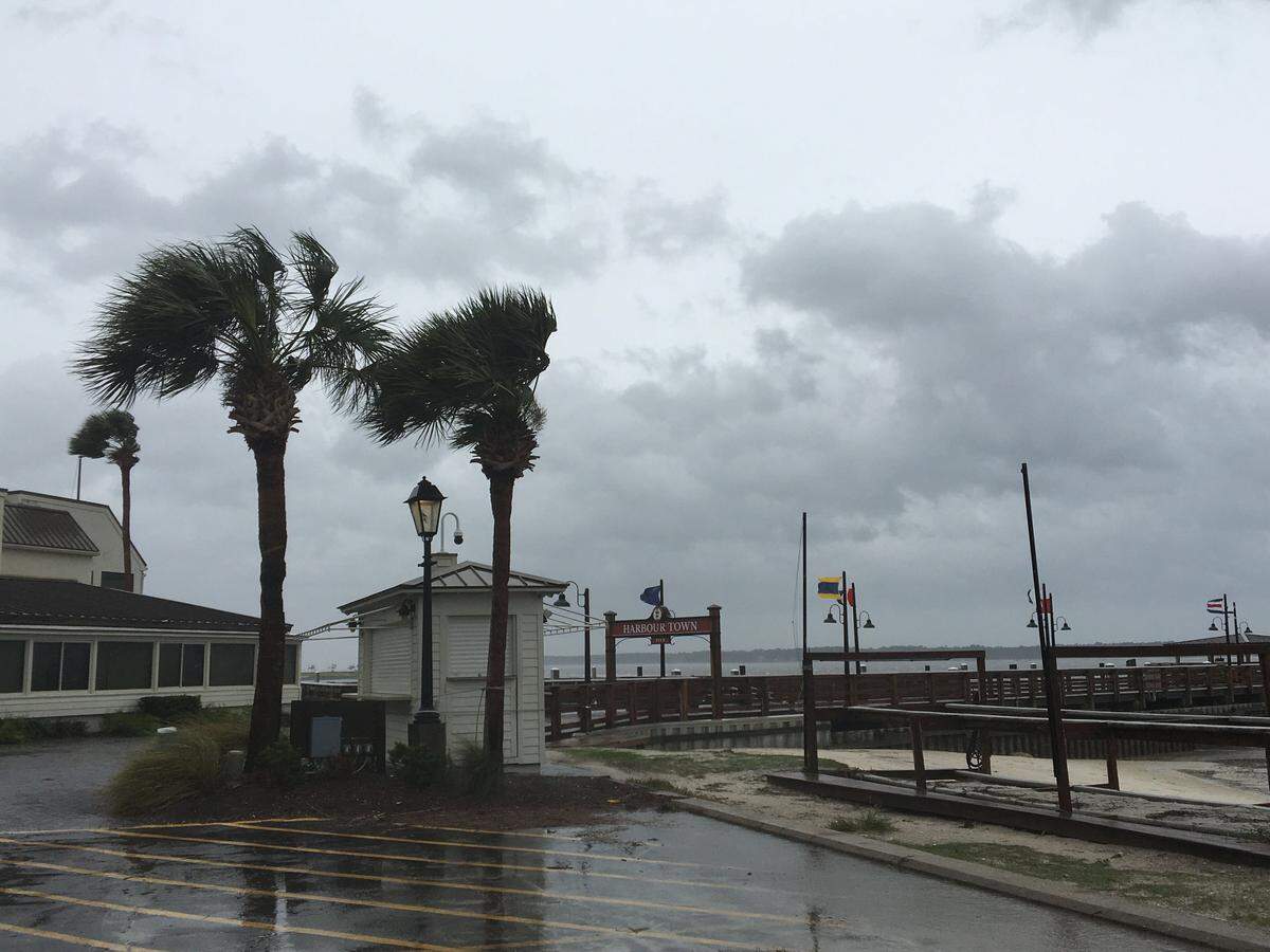A look at the Harbour Town Pier area as Dorian moves away from Hilton Head Thursday morning