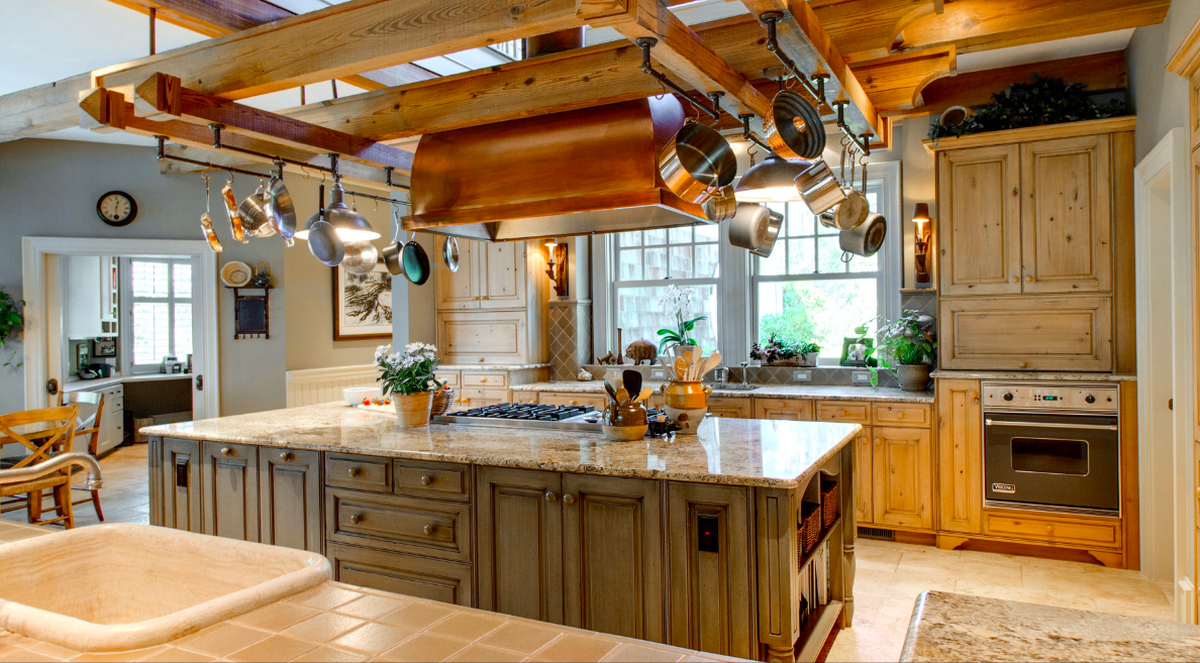 The chef's kitchen in the Gull Island home.