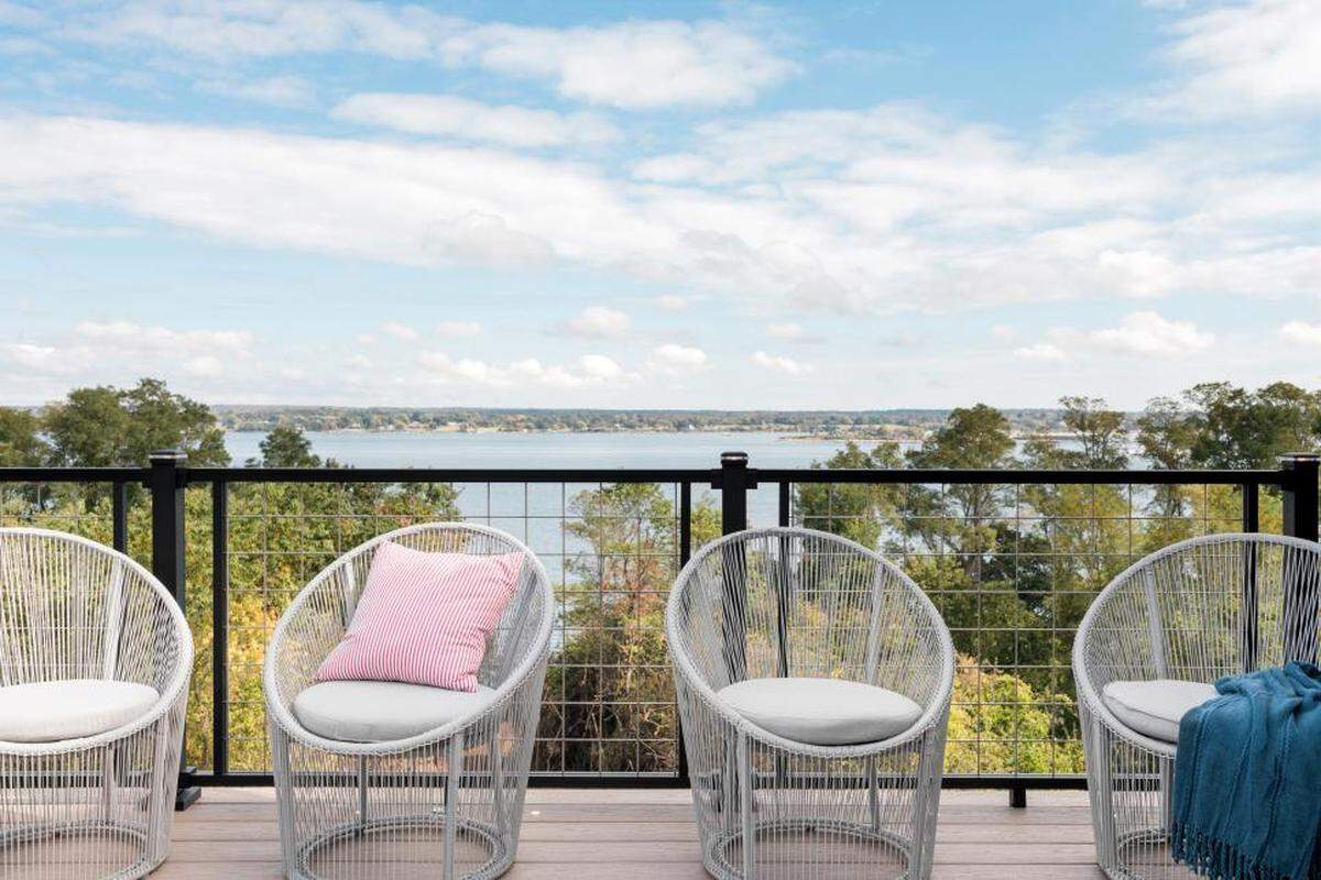 The view from the rooftop deck on the HGTV 2021 Dream Home, located in Newport, Rhode Island.