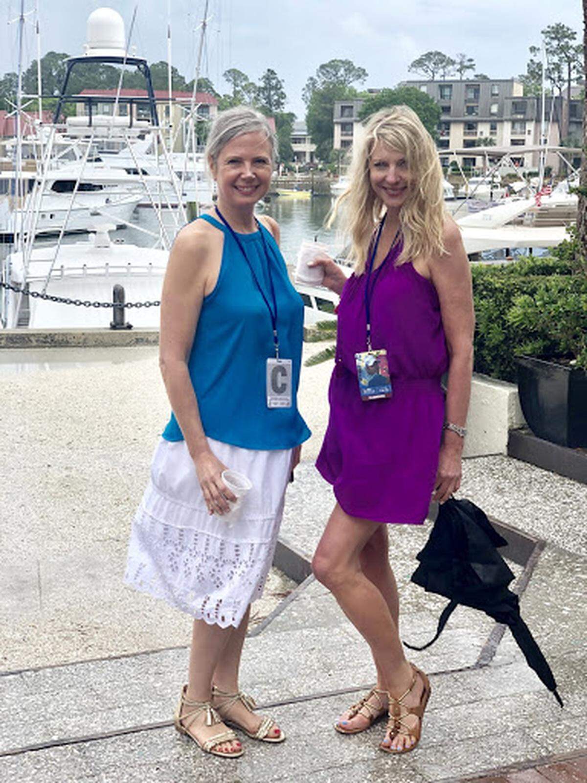 We met KJ Byrd and Jackie Griffin of Charleston, SC today. These best friends, totally #winning at the matchy-matchy game, wore their CIAO MILANO raincoats. KJ’s in a baby pink shade and Jackie’s contrasting in black. KJ has been attending Heritage for as long as she could remember. “I don’t remember too much of what Heritage was like as a kid but it’s definitely a fun event to celebrate as an adult.” In addition to celebrating a Friday at Heritage, KJ and Jackie have an extra reason to celebrate: KJ’s birthday! Happy Birthday!