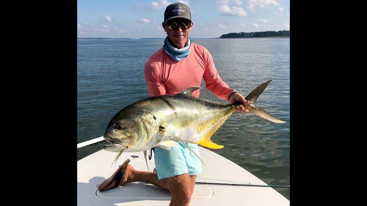 Brian Vaughn, of Off the Hook Fishing Charters on Hilton Head Island caught a potentially record-breaking jack crevalle in the Calibogue Sound on Sept. 20, 2018.